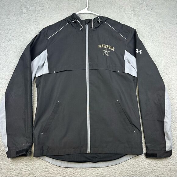 Vanderbilt Under Armour Storm Jacket Mens Medium Black Gray Allseason Gear Loose - Picture 1 of 16